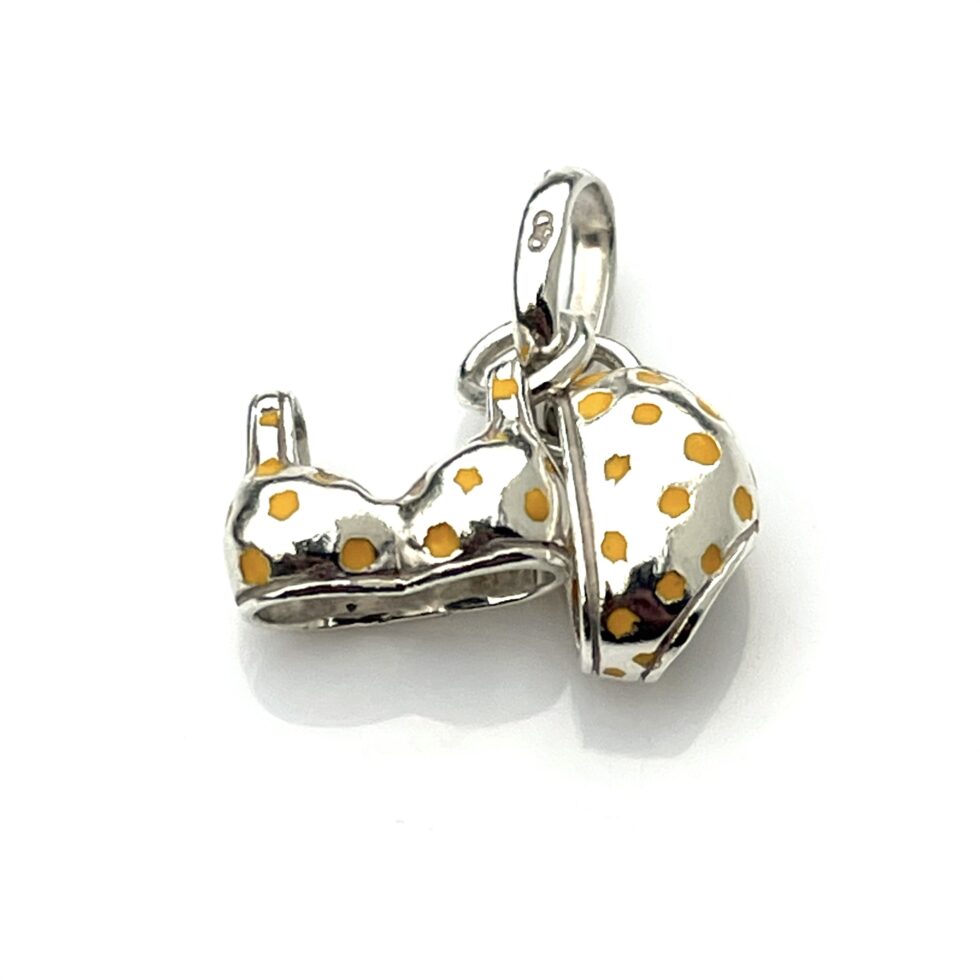 Sterling silver and enamel bikini charm