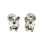 1994 Links of London Pig Cufflinks showing the polished front and back pig sections.