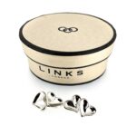 2004 Links of London Thumbprint Heart Cufflinks showing the vintage box