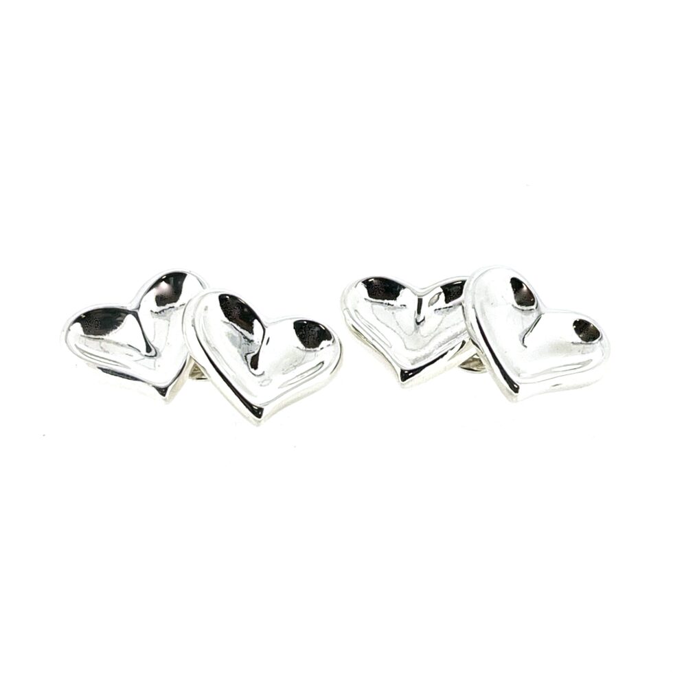 2004 Links of London Thumbprint Heart Cufflinks showing the pair