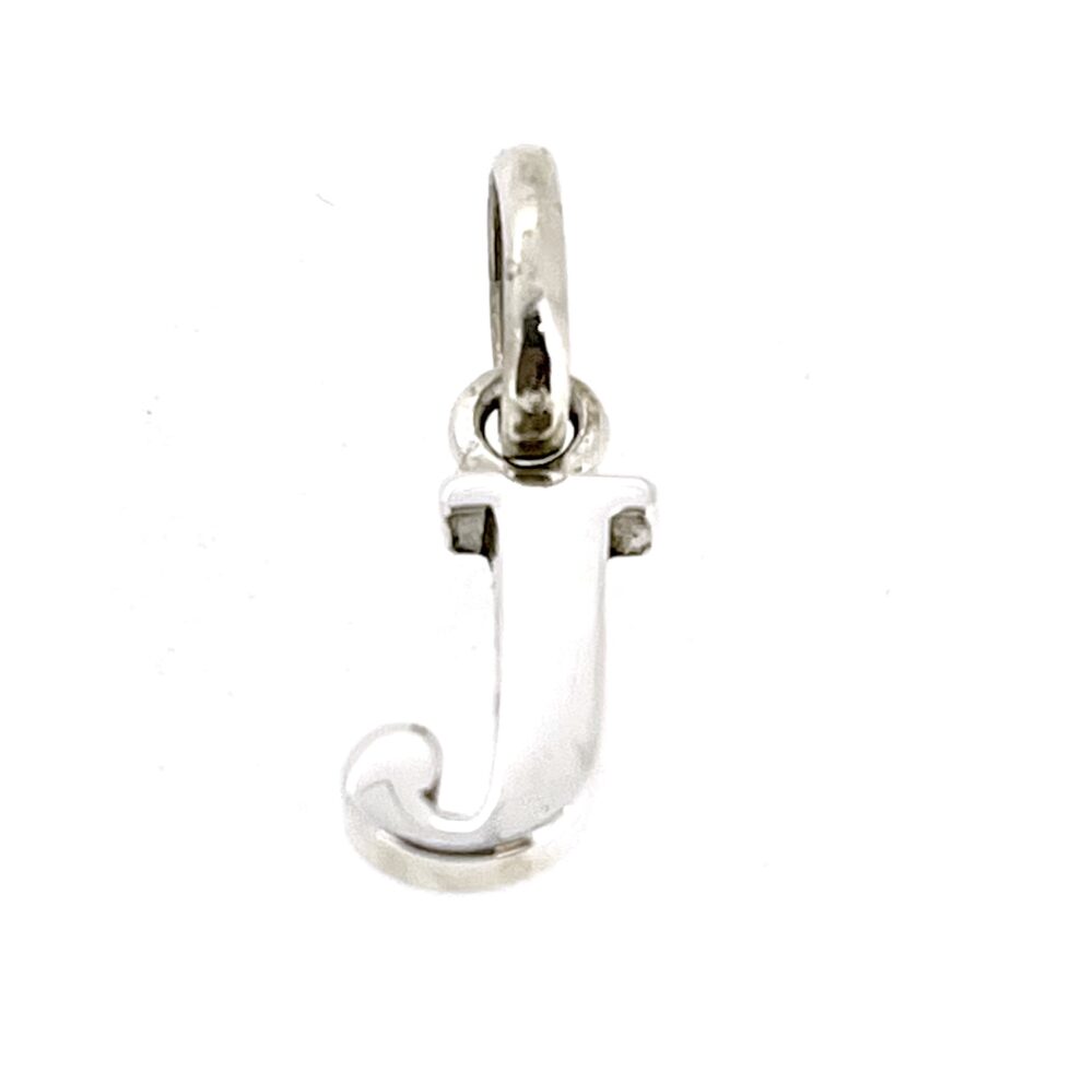 bacl of the vintage Links of London Sterling Silver Letter J Charm.