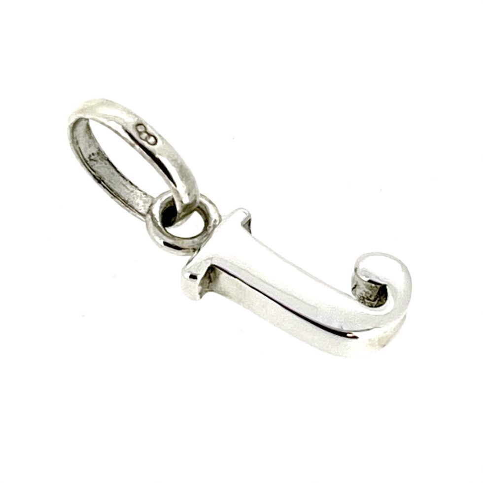 front side of the vintage Links of London Sterling Silver Letter J Charm.