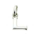 Close-up of the vintage Links of London Sterling Silver Letter L Charm.