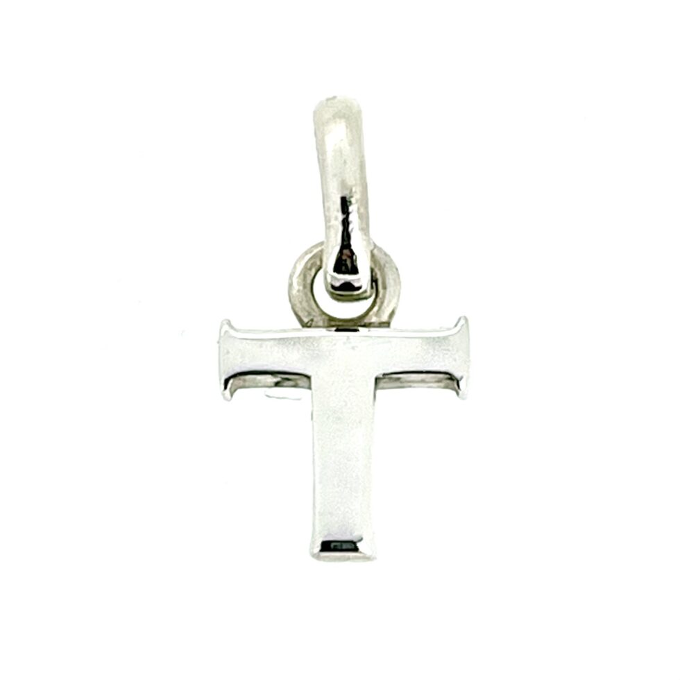 Front view of the Letter T Charm displayed on a white background.