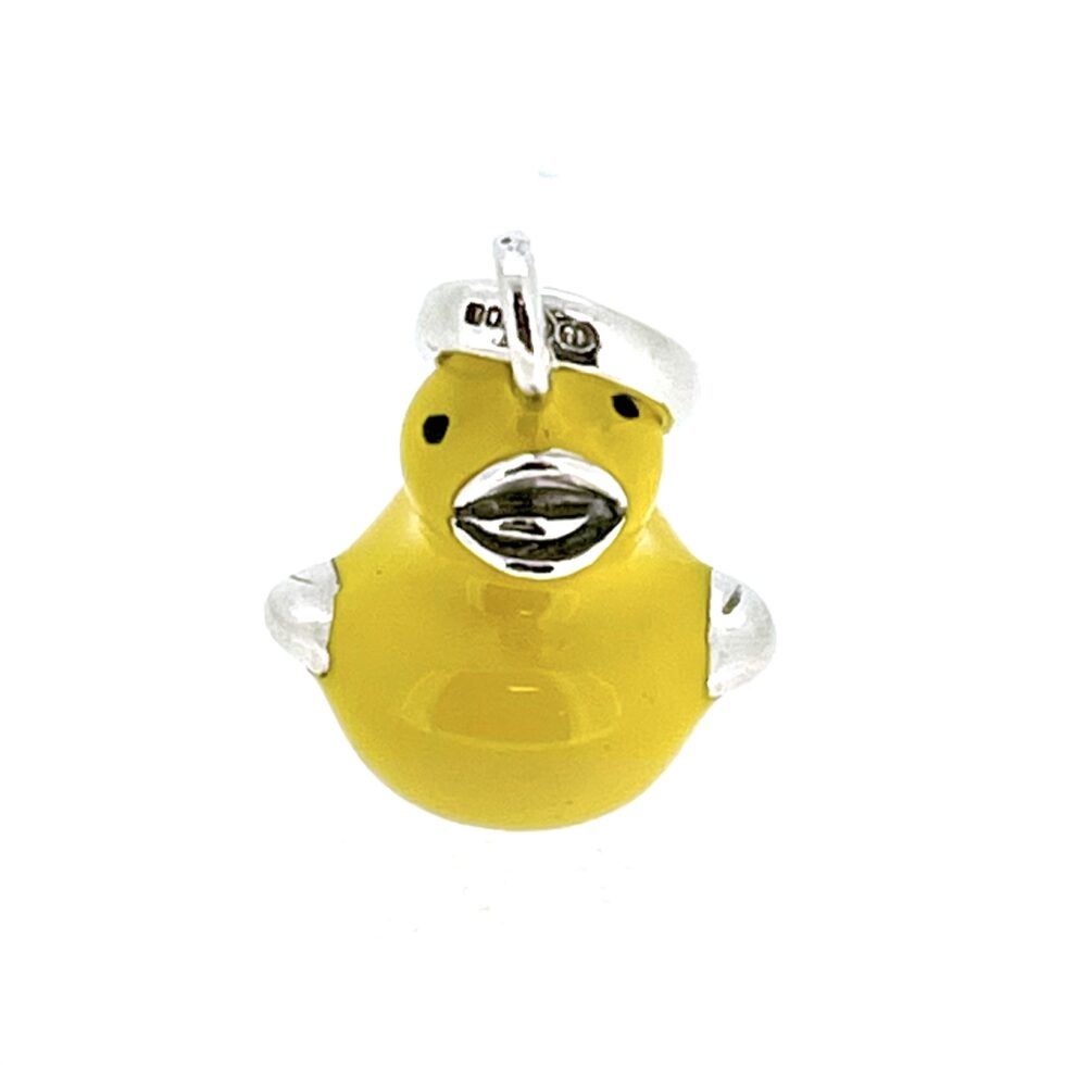 Front view of the 2008 Links of London Silver Rubber Ducky Enamel Charm.