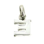 rear view of the Vintage Links of London Letter E Charm in sterling silver.