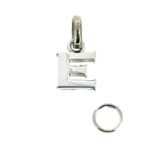 Letter E Charm displayed on a white background with a bright finish.