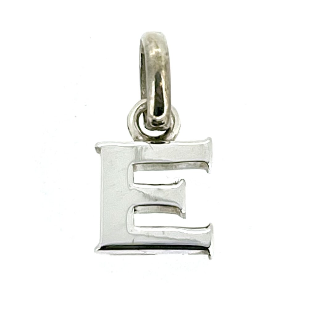 Vintage Links of London Letter E Charm in sterling silver.