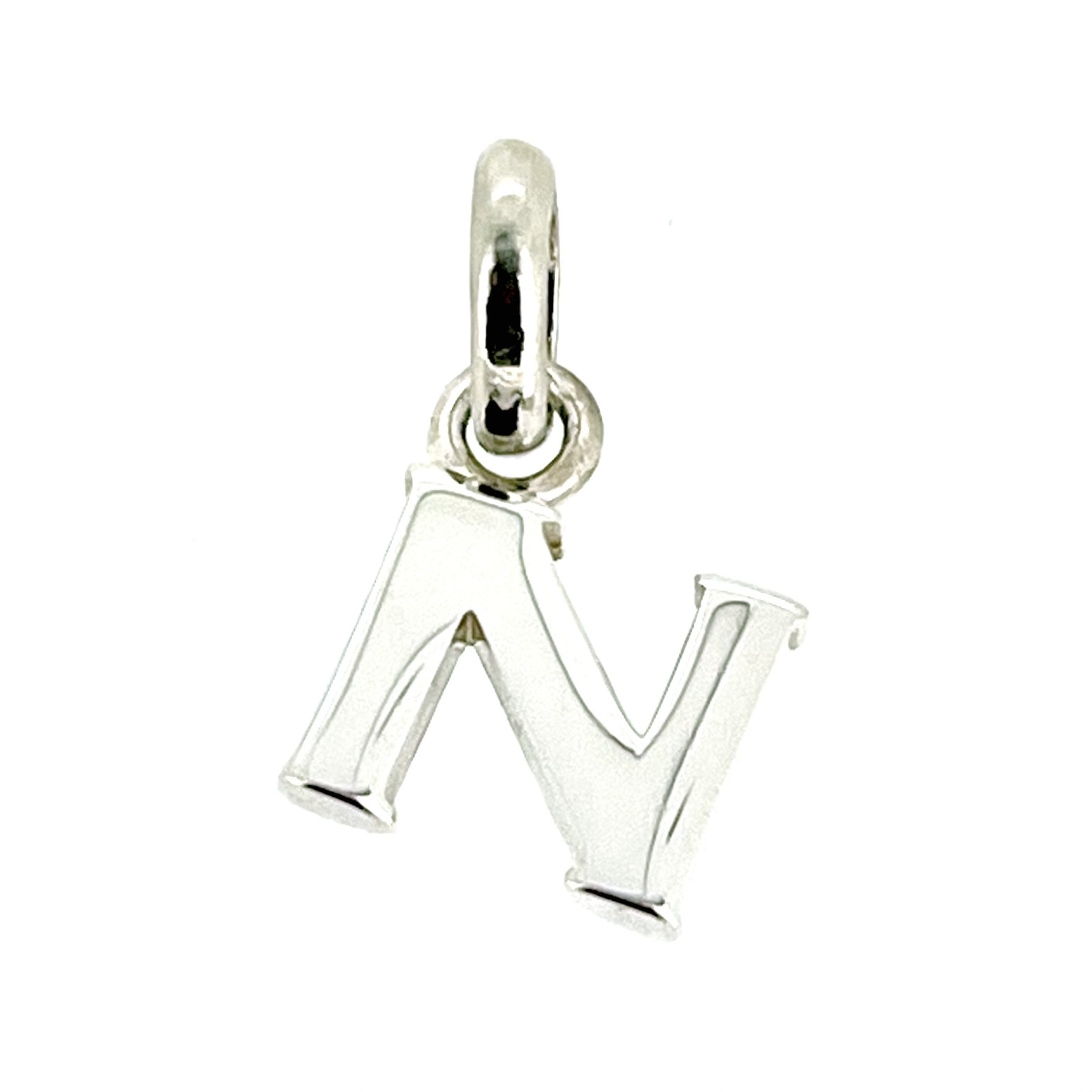 Front view of the Links of London Classic Sterling Silver 'N' Charm.