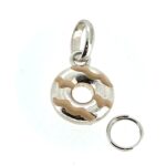 the 2010 Links of London Doughnut Charm in sterling silver with pink enamel.