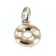 Side view of the charm showcasing the pink enamel drizzle detailing.
