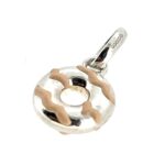 Links of London Doughnut Charm in sterling silver with pink enamel.