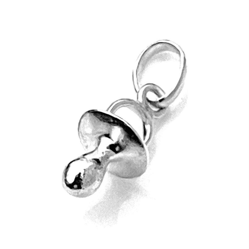 Close-up of the 2011 Links of London Baby’s Dummy Charm in sterling silver.