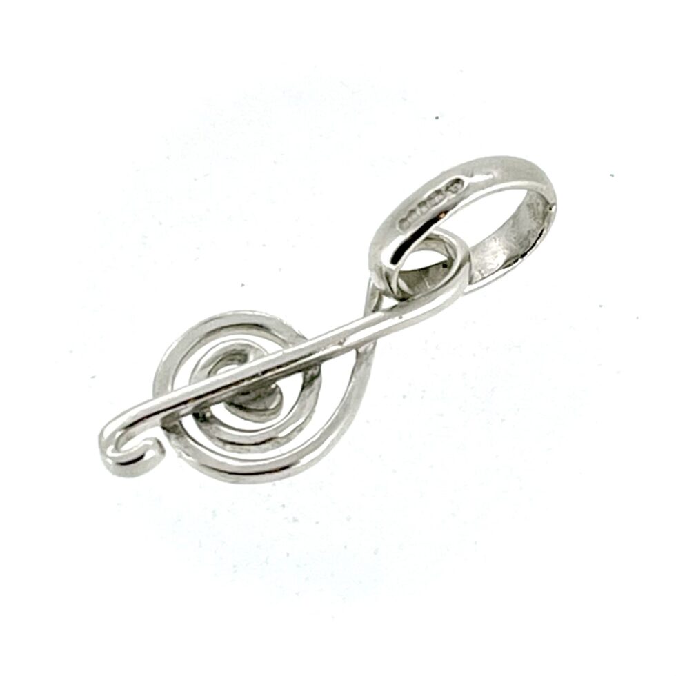 back view vintage Links of London Treble Clef Charm with Heart.