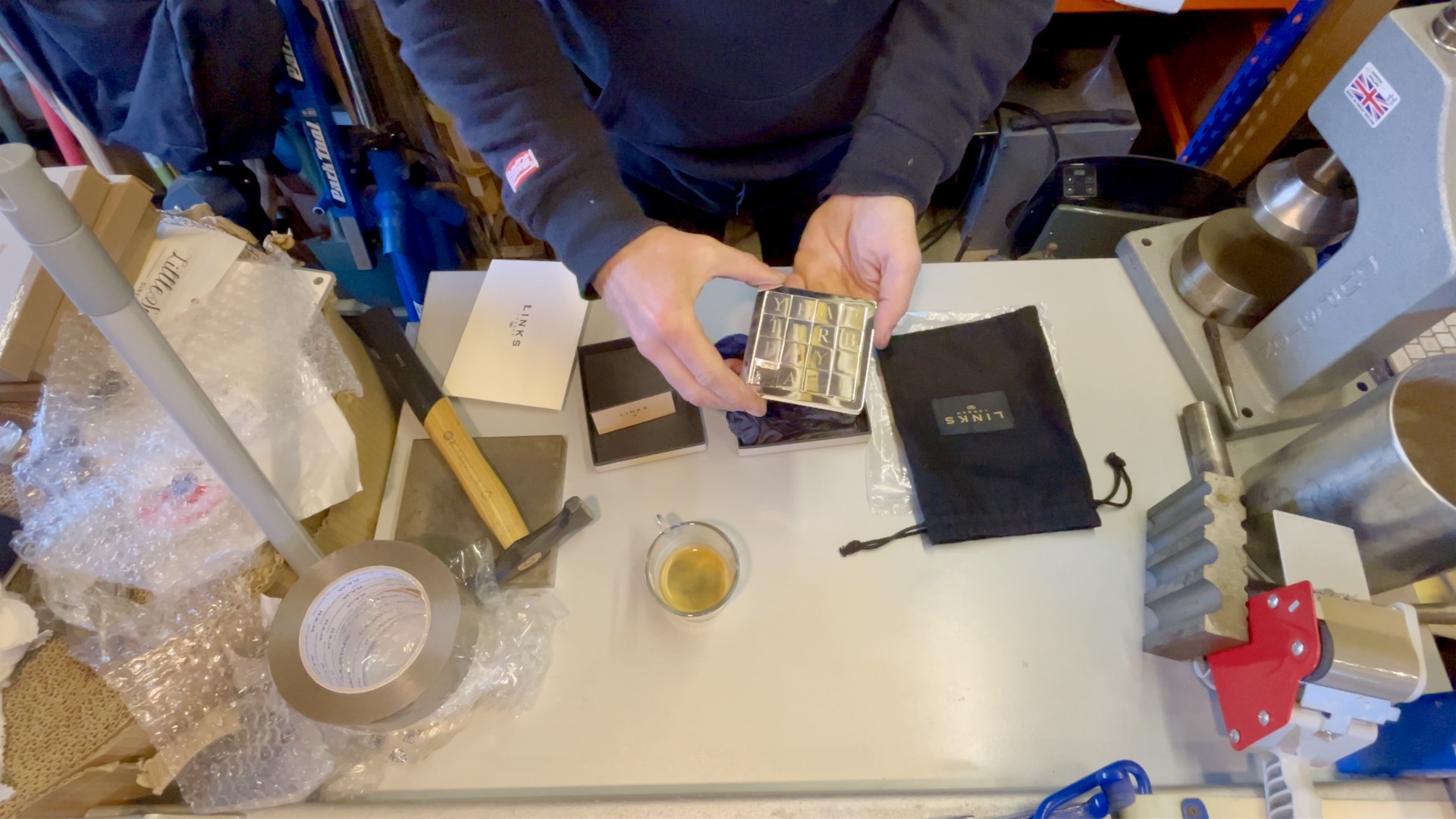 Close-up of the Links London Happy Birthday Sliding Puzzle with original packaging.