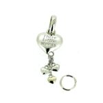 Close-up of the polished sterling silver heart.