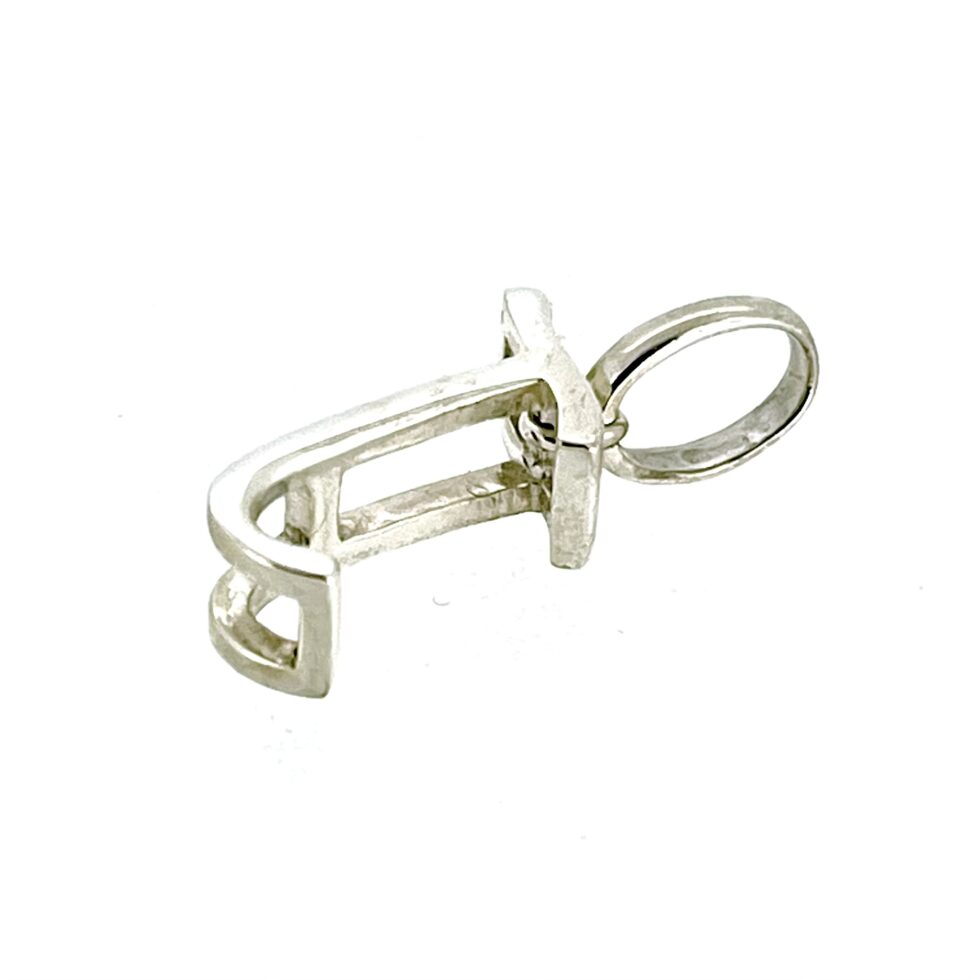 side view Links of London Sterling Silver 3D Letter J Charm