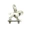 Close-up of the vintage Links of London Sterling Silver Bulldog on a Skateboard Charm.
