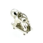 side of vintage Links of London Sterling Silver Bulldog on a Skateboard Charm.