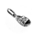 Side view of the 2004 Links of London Sterling Silver Sandal Charm showing the buckle straps.