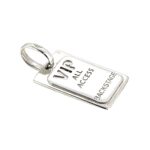 2010 Links of London VIP Backstage Pass Charm showing the engraving.