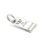 side of the 2010 Links of London VIP Backstage Pass Charm showing the engraving.