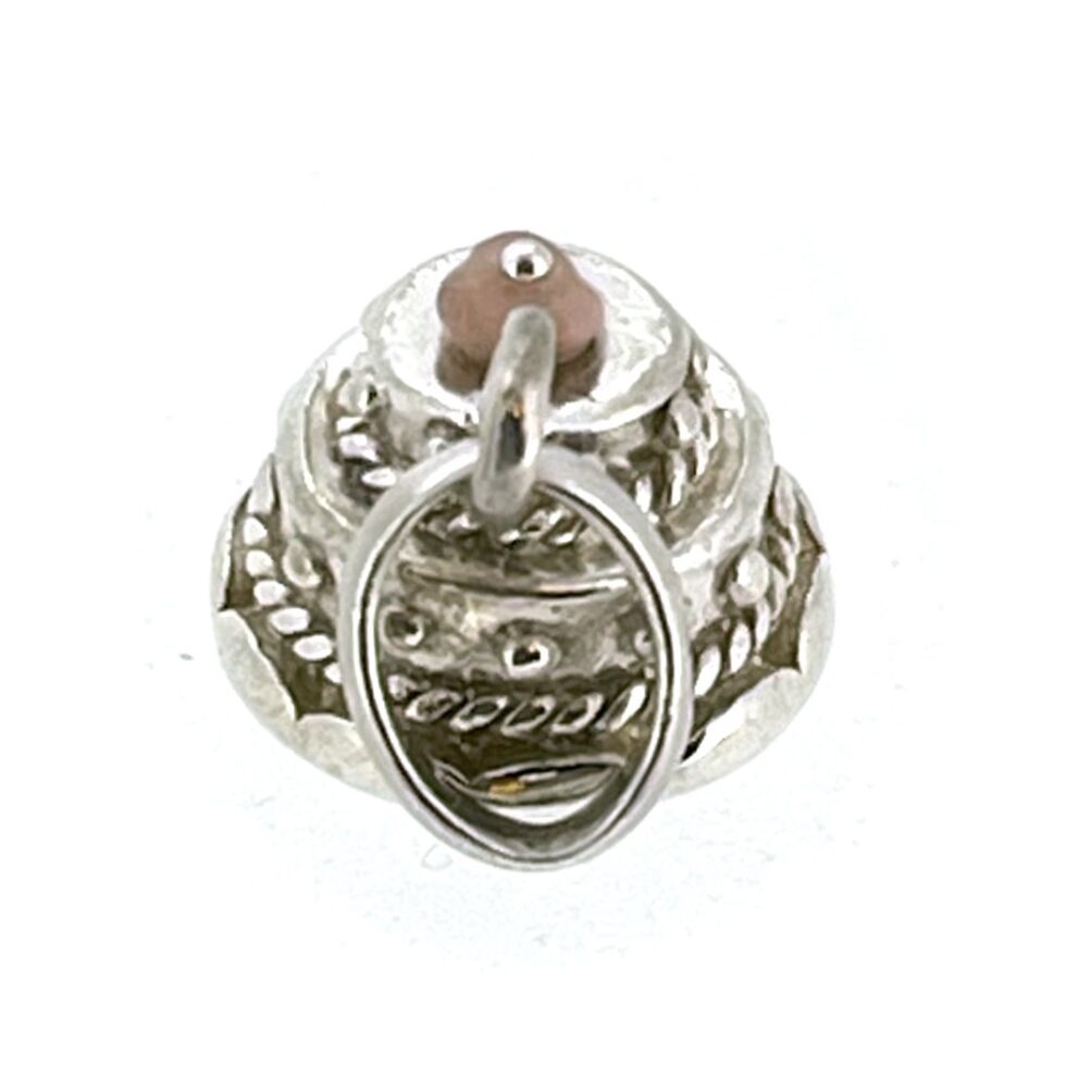 Links of London Wedding Cake Charm highlighting its polished silver finish.