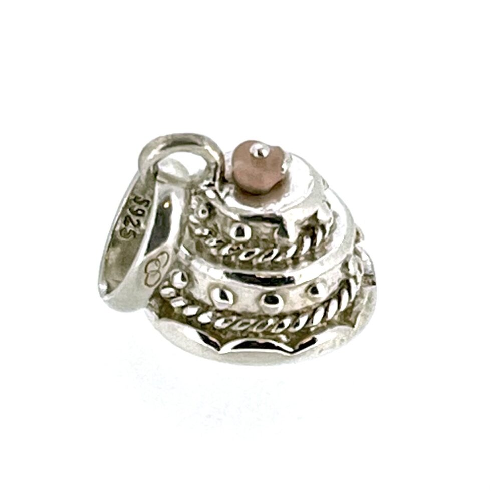 Overhead view of the charm showing the detailed tiers.