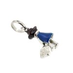 back side view of the vintage 2008 Links of London Globe Trotter Charm in sterling silver.