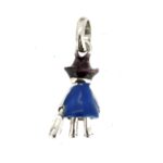 back view of the vintage 2008 Links of London Globe Trotter Charm in sterling silver.