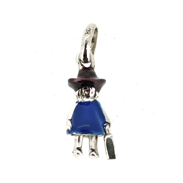 view of the vintage 2008 Links of London Globe Trotter Charm in sterling silver.