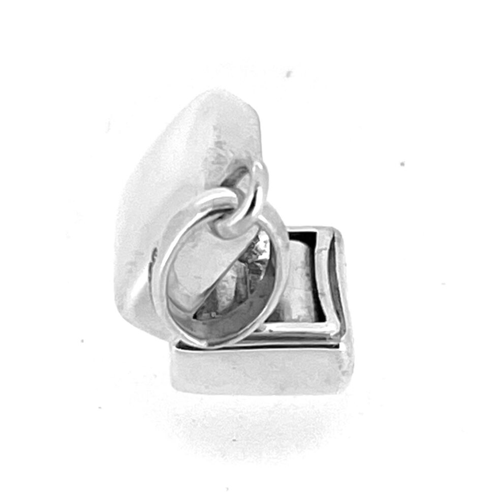 Vintage Links of London Ring in Box Charm showing its polished silver finish.