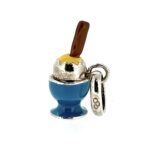the vintage Links of London Eggcup Charm in sterling silver with enamel detailing.