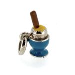 Links of London Eggcup Charm in sterling silver with enamel detailing.