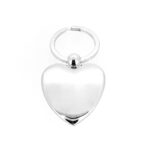 Close-up of the polished silver-plated heart keyring by Links of London.