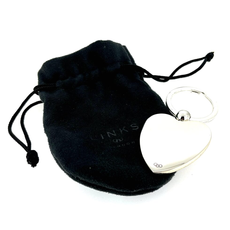 Vintage Links of London Polished Silver-Plated Heart Keyring