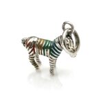 Close-up of the charm’s detailing, including the handcrafted zebra pattern.