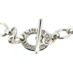 Close-up of the vintage 2009 Links of London Heart Charm Bracelet in sterling silver.