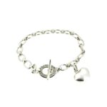 Vintage Links of London Heart Charm Bracelet | Sterling Silver & Toggle Clasp