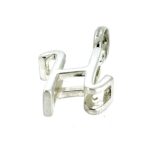 The charm displayed on a white background, highlighting its polished sterling silver finish.