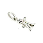 The charm displayed on a white background, highlighting its sterling silver finish.