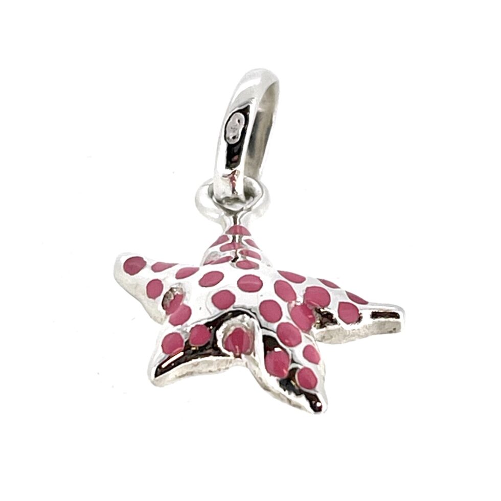 The charm displayed on a white background, emphasizing its sterling silver finish.