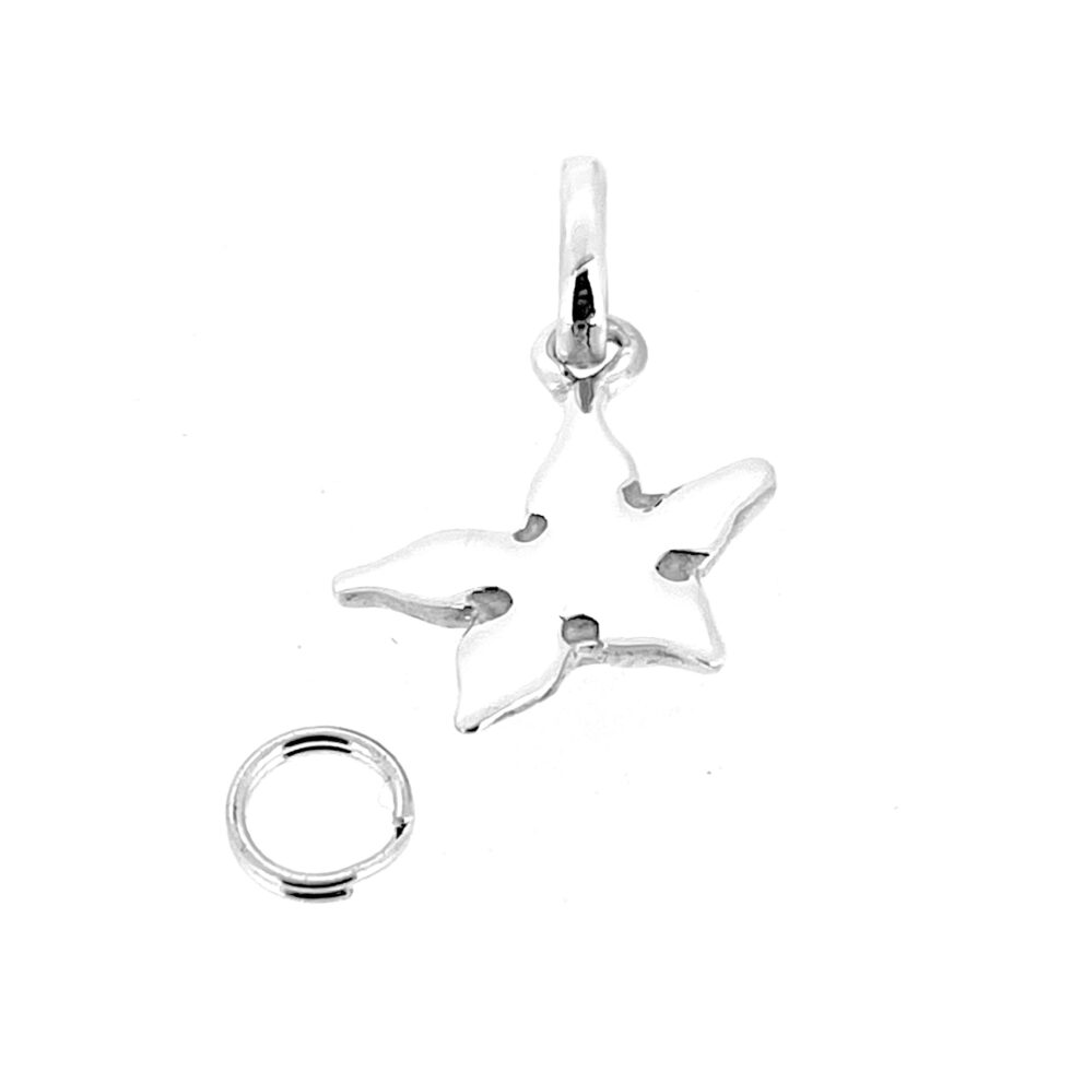 A close-up of the oval loop/bail attachment for secure wear.