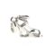 Side view showcasing the floral cutout detail in the wedge heel.