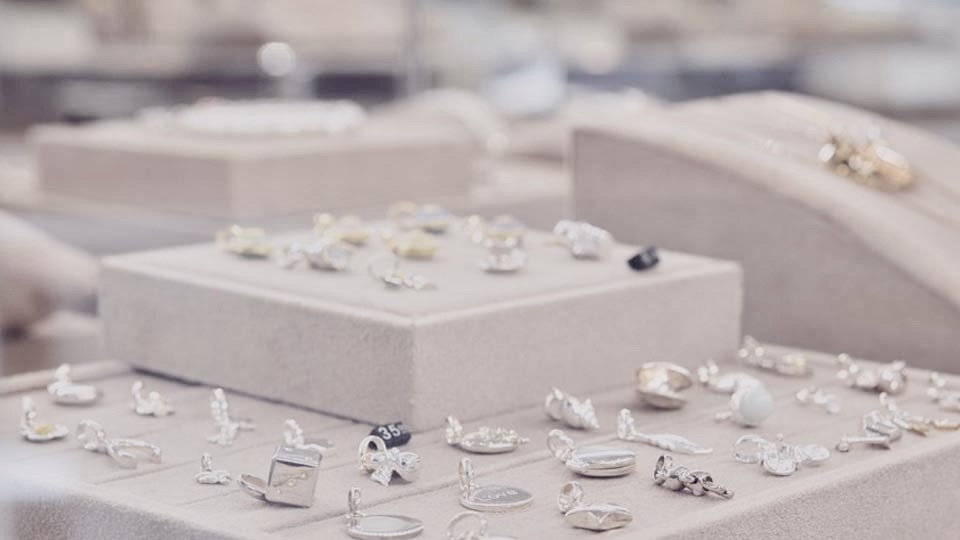 Links of London charms displayed in a shop display