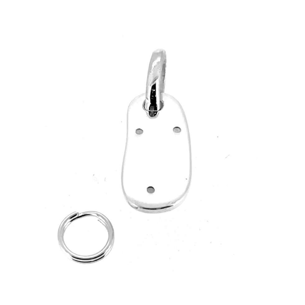 Back view polished Links of London vintage silver flip flop charm