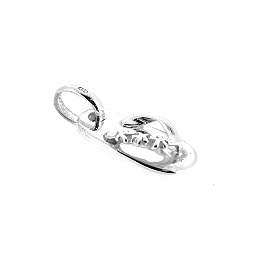 Links of London silver flip flop charm detailed floral design
