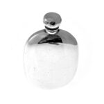 Vintage Links of London silver hip flask front view