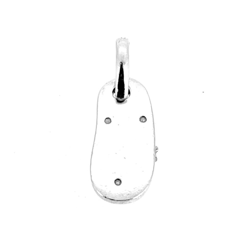 Links of London Flip Flop Charm in sterling silver with pink enamel flower details.