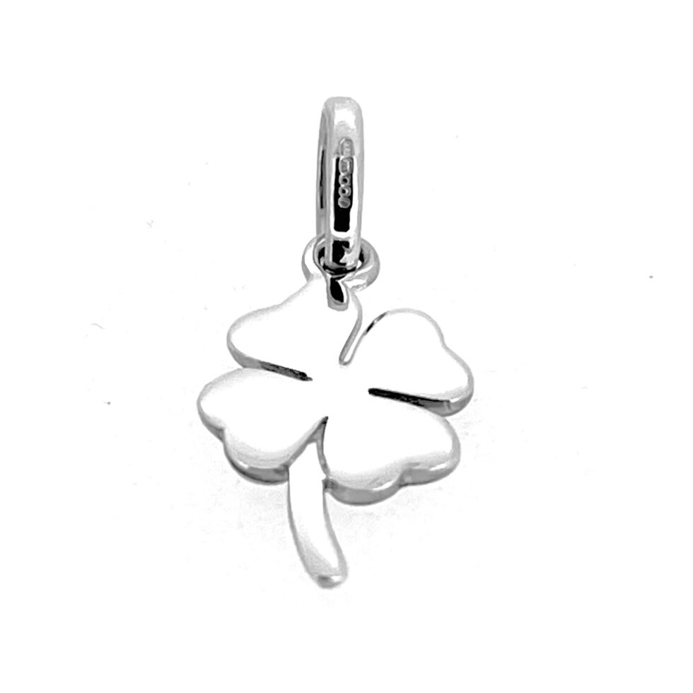 Vintage 2010 Links of London Four Leaf Clover Charm in sterling silver, polished to a mirror finish.